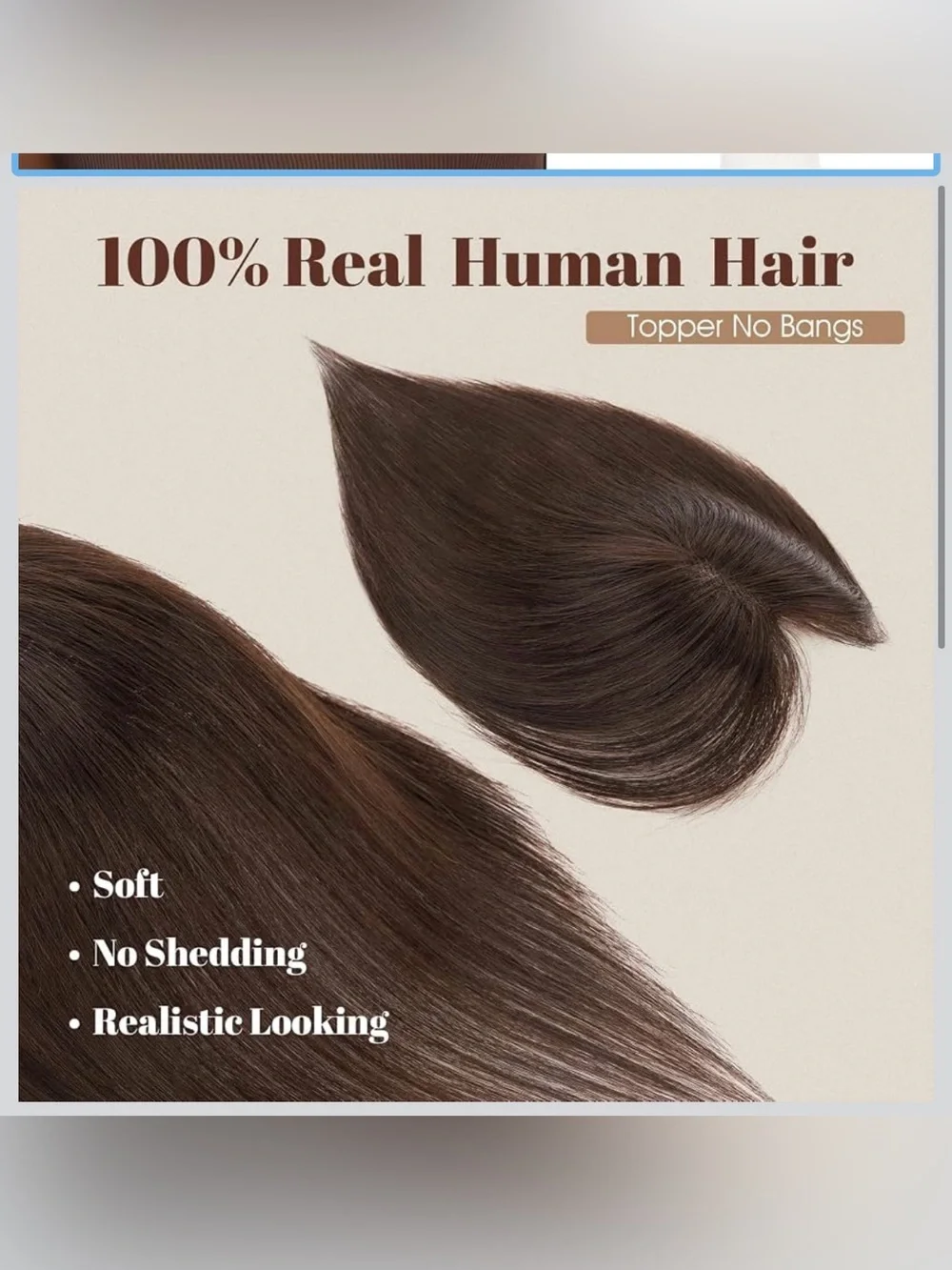 100% Human Remy Toppers With Side Bang